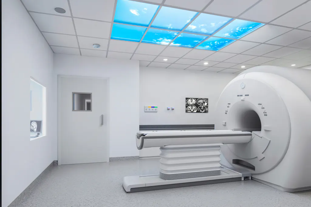 Projeção da sala de ressonância magnética do Hospital Raja